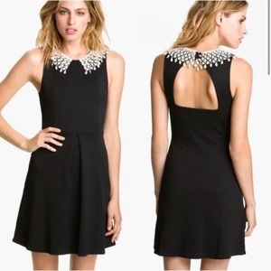 Free People Waffle Knit Dress With Crochet Neckline